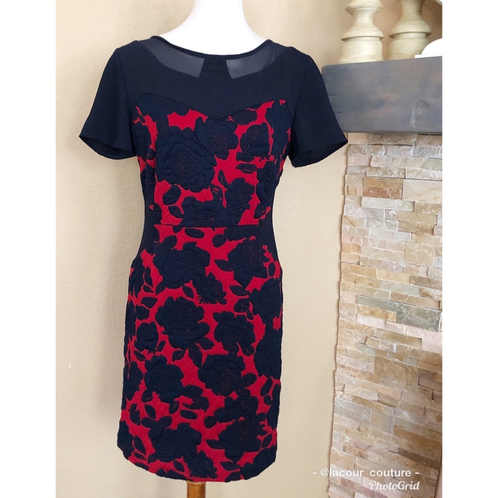 Anthropologie Maeve Cocktail Rose Print Dress